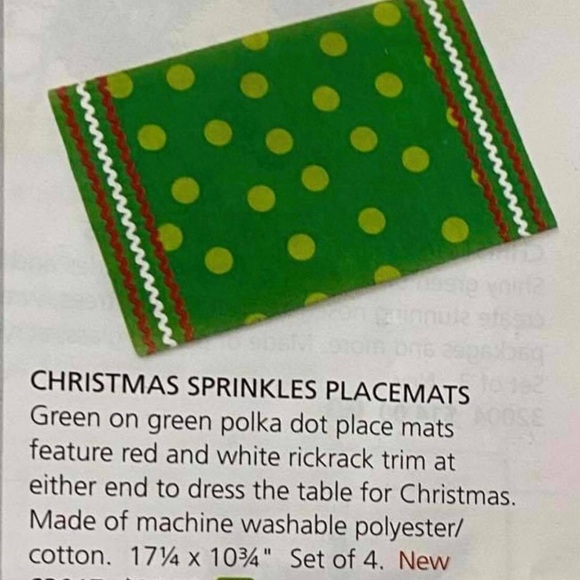 Celebrating Home Christmas Sprinkles Table mat and 4 setting placemats - Picture 3 of 4